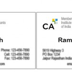 chartered accountant visiting card