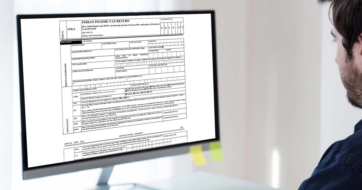 ITR 2 Filing Online