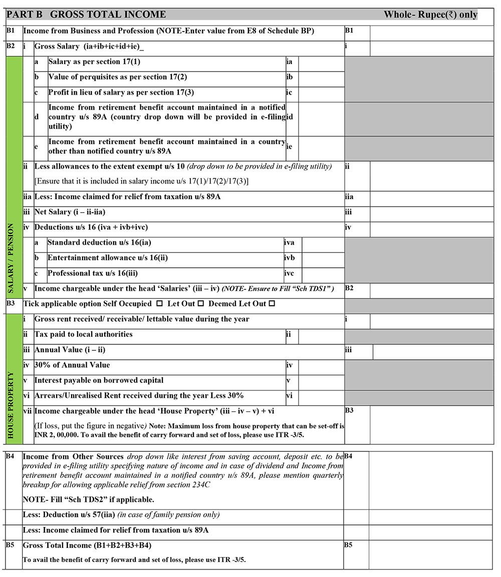 itr form online download