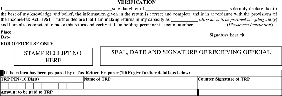 ITR Form 4 AY 2020-21 Part Verification 