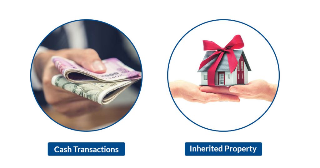 Cash Transactions & Inherited Property