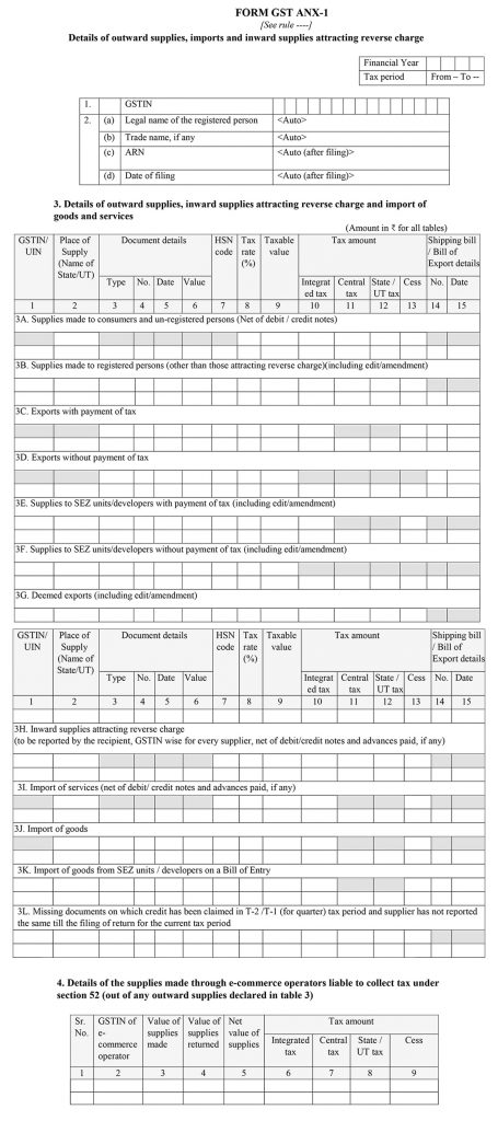 GST ANX-1 Form