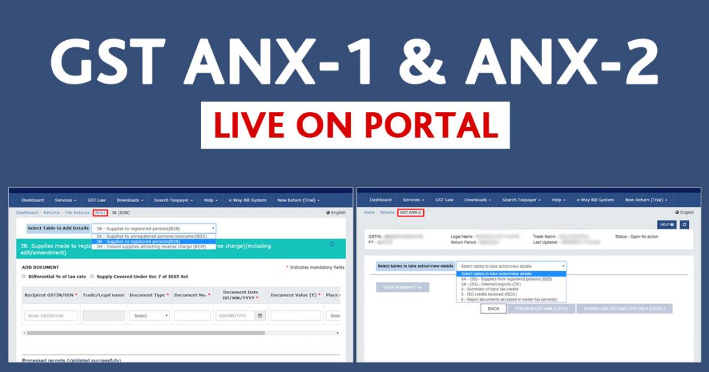 GST ANX-1 & ANX-2 Live on Portal