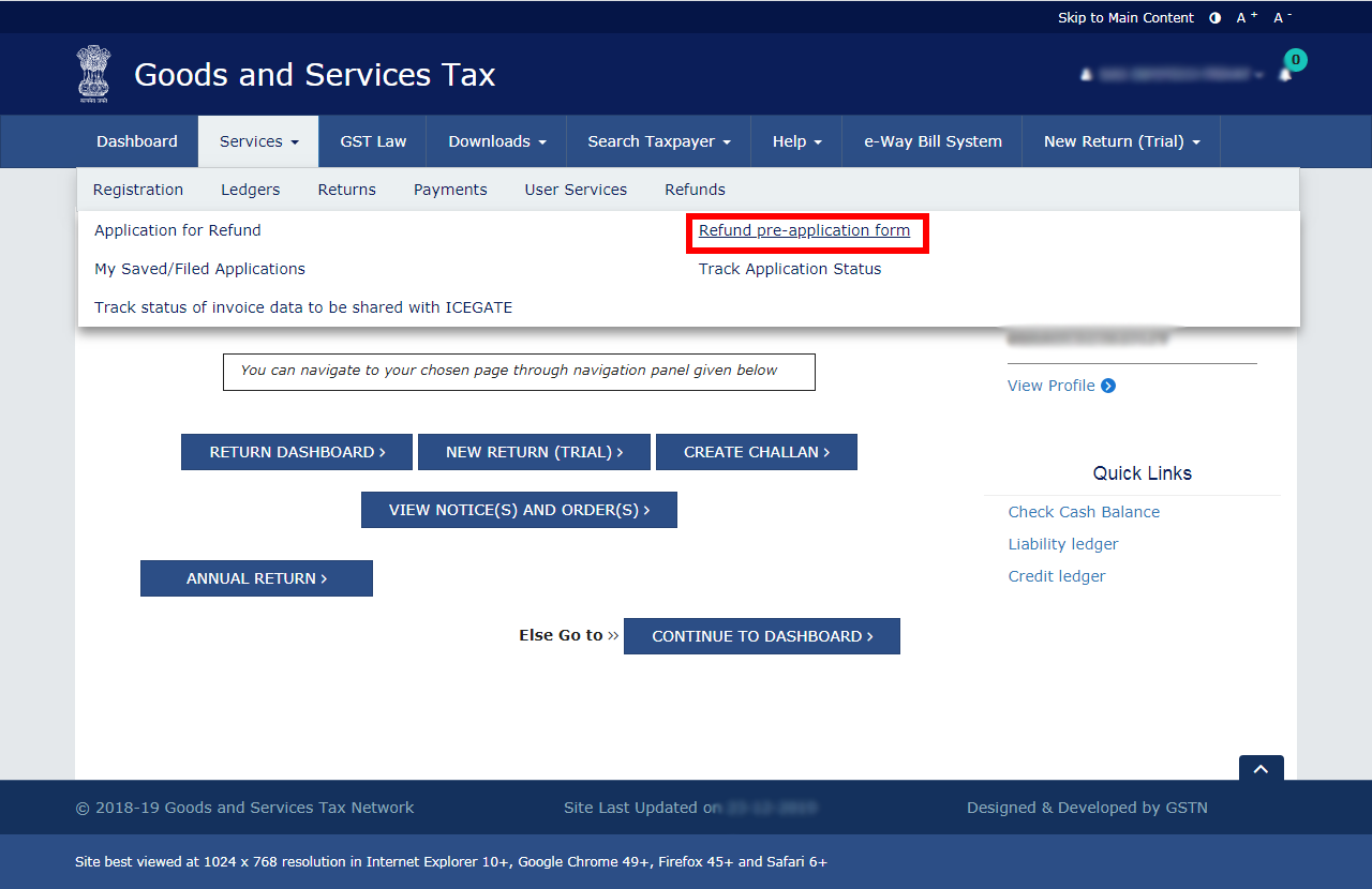 gst-portal-new-feature-on-pre-fill-an-application-form-for-refund