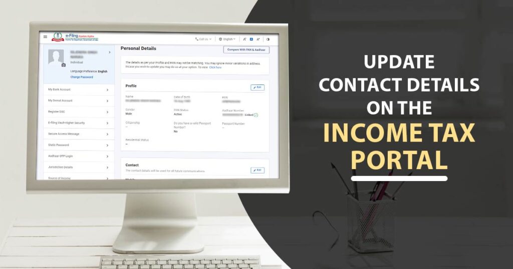 Update Contact Details On the Income Tax Portal