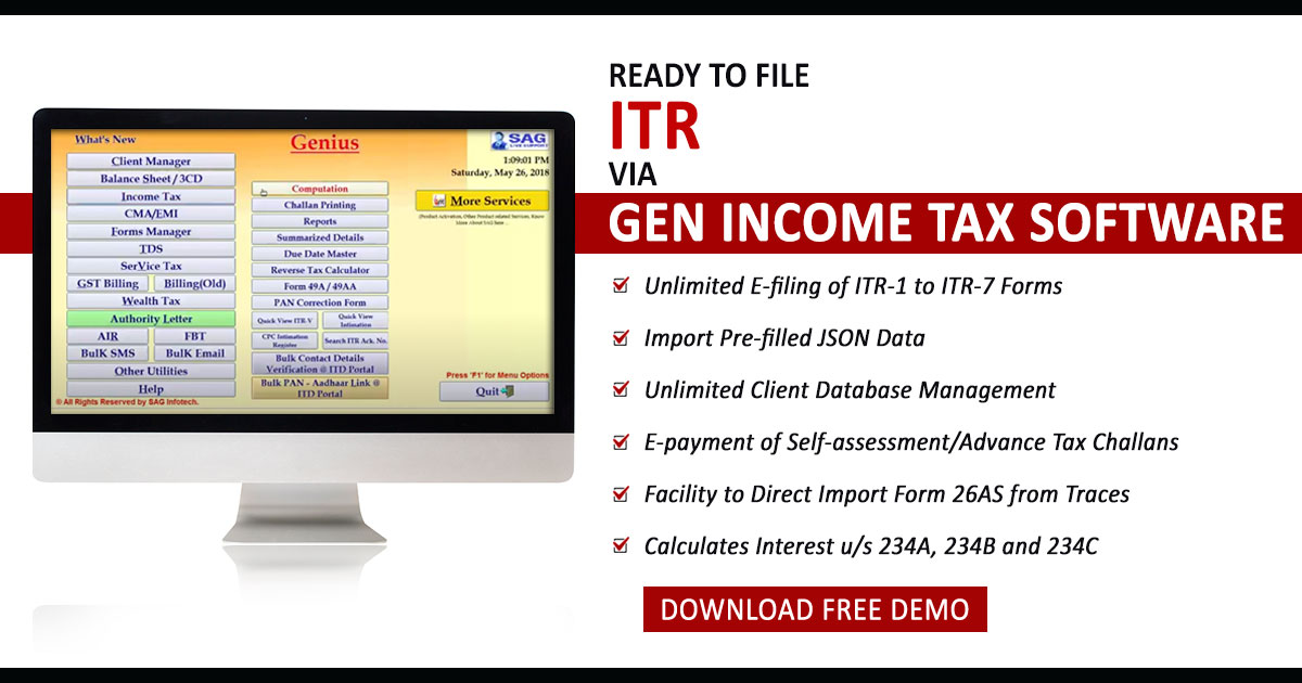 Ready to File ITR via Gen Income Tax Software