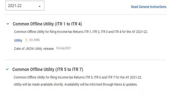 offline utility for itr 1