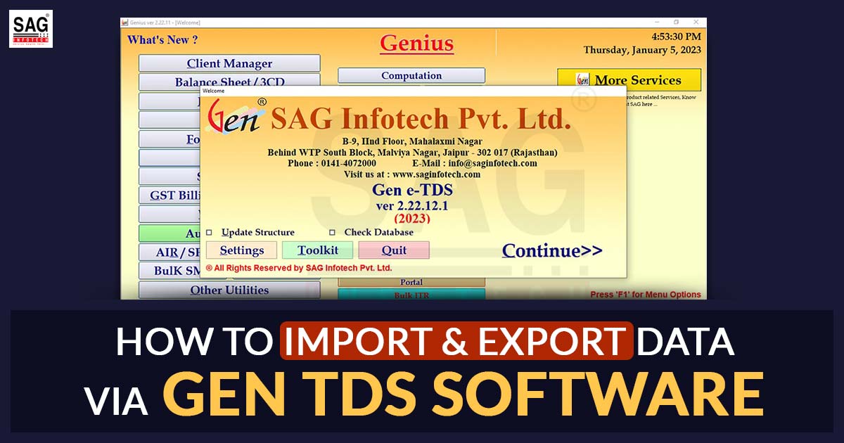 How to Import & Export Data Via Gen TDS Software