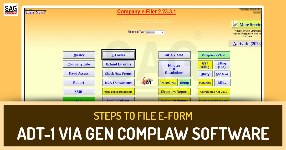 Steps to File e-Form ADT-1 Via Gen Complaw Software