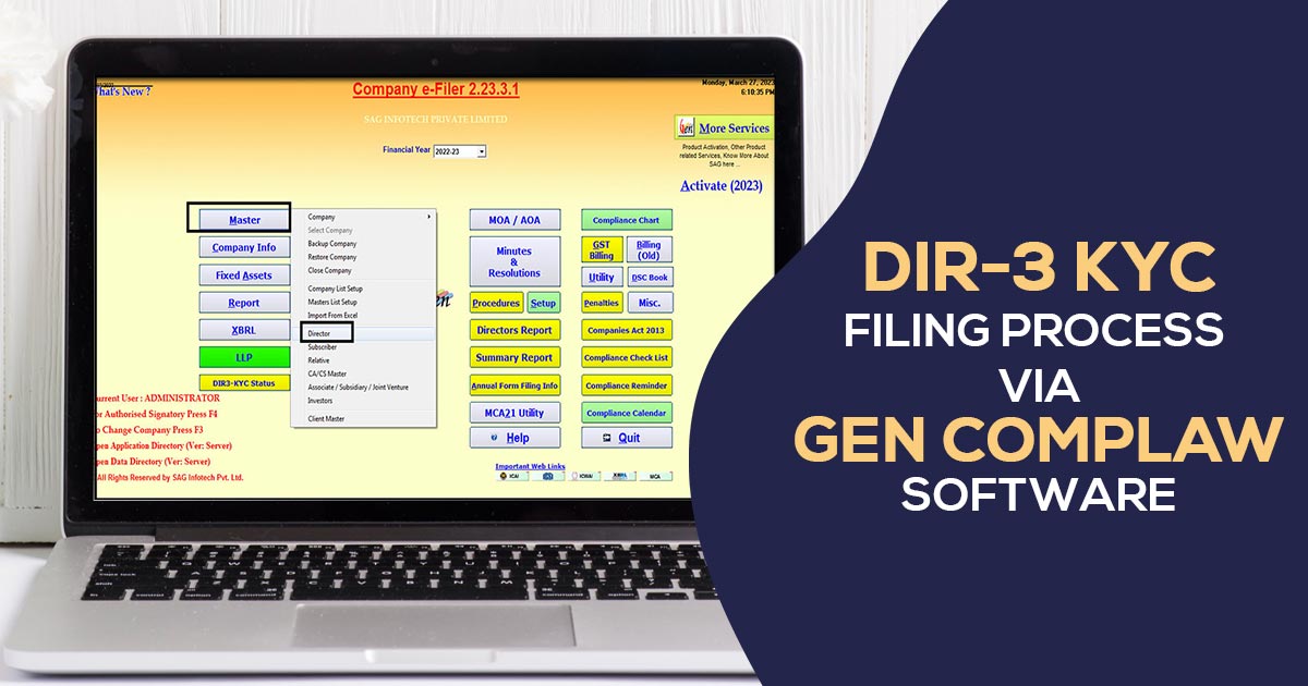 DIR-3 KYC Filing Process via Gen Complaw Software