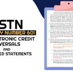 GSTN Advisory Number 601 on Electronic Credit Reversals and Reclaimed Statements