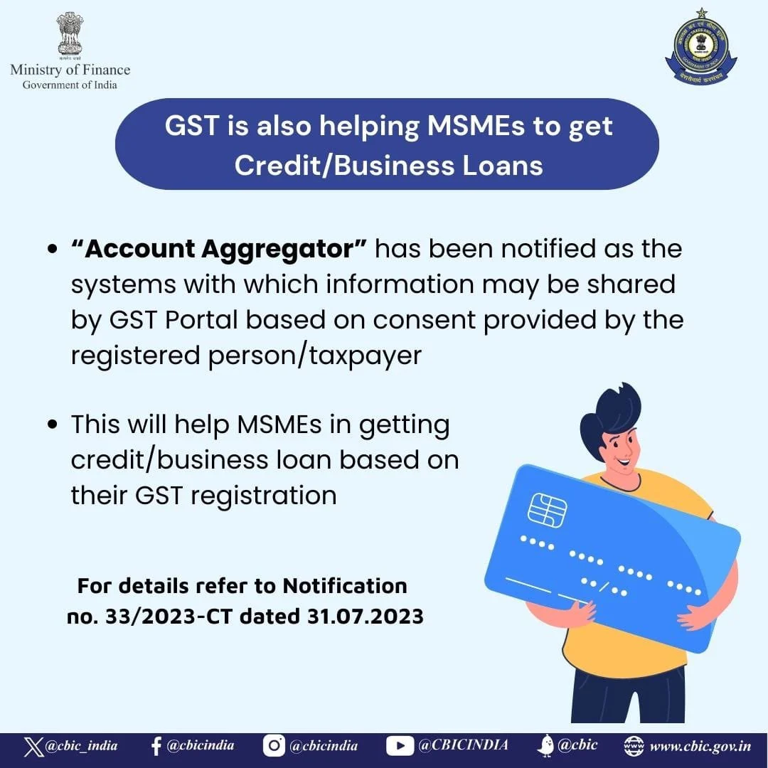 GST Helping MSMEs to Get Loans