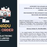 Tamil Nadu GST AAR’s Order for M/s. Sunwoda Electronic India Private Limited