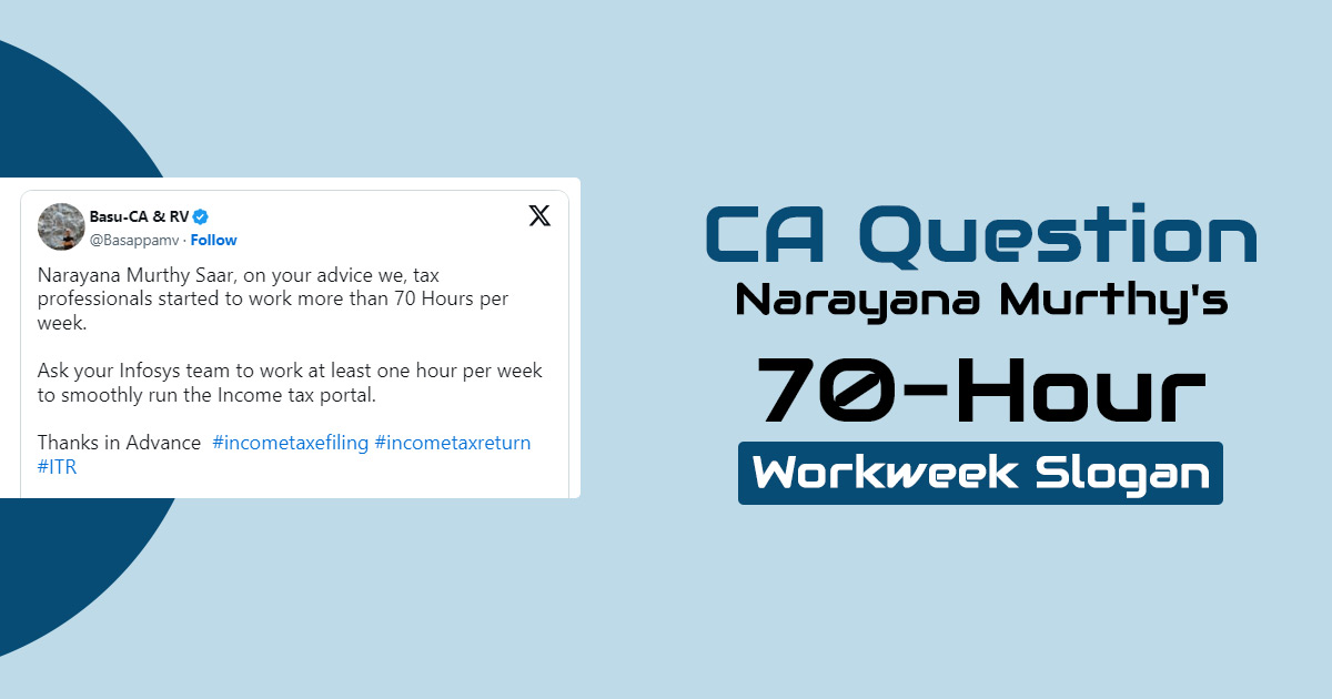 Bengaluru CA Taunts Narayana Murthy To Work On 70 Hours A Week Slogan