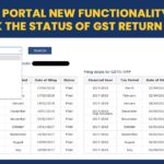 GST Portal New Functionality To Track the Status of GST Return Filing
