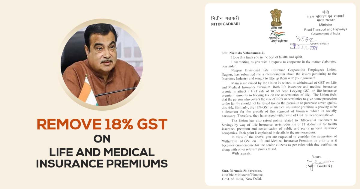 Remove 18% GST On Life and Medical Insurance Premiums