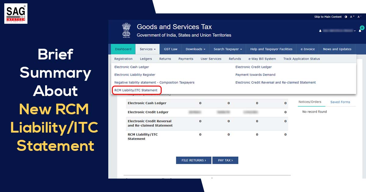 Brief Summary About New RCM Liability/ITC Statement