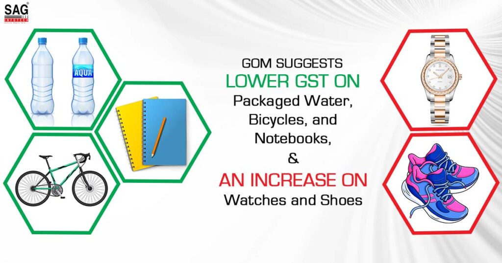 GoM Suggests Lower GST on Packaged Water, Bicycles, and Notebooks, and an Increase on Watches and Shoes