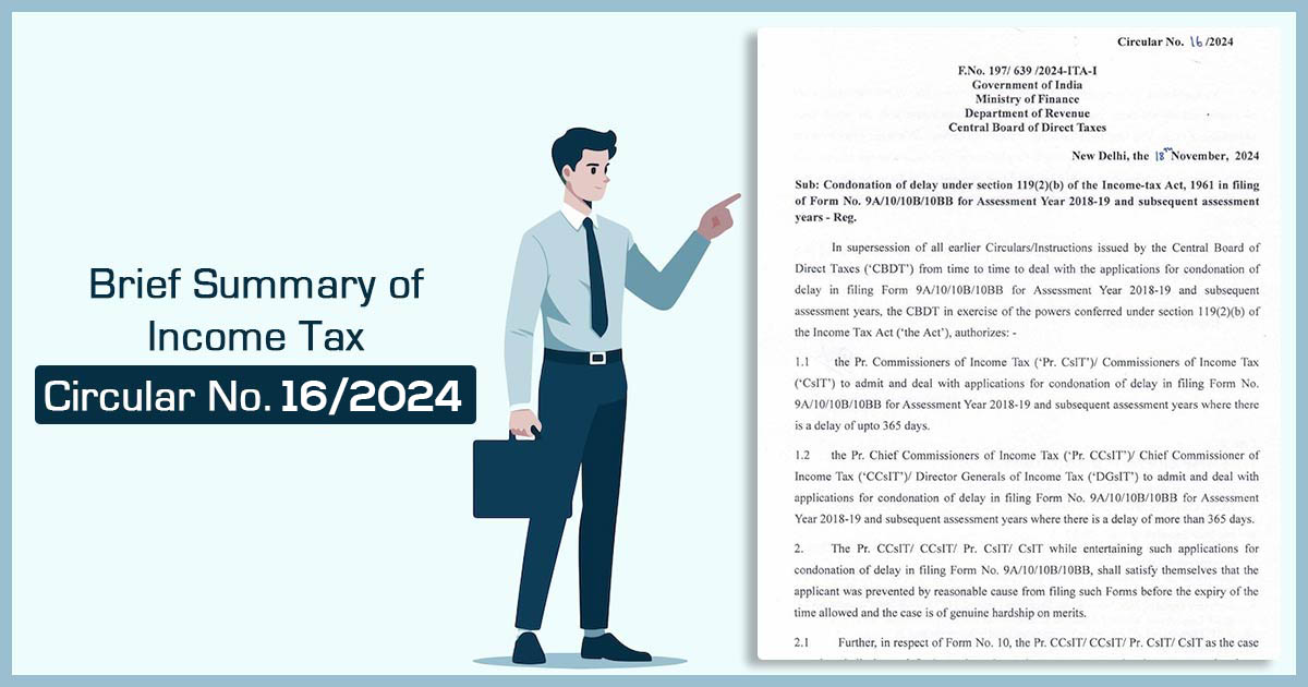 Brief Summary of Income Tax Circular No.16/2024