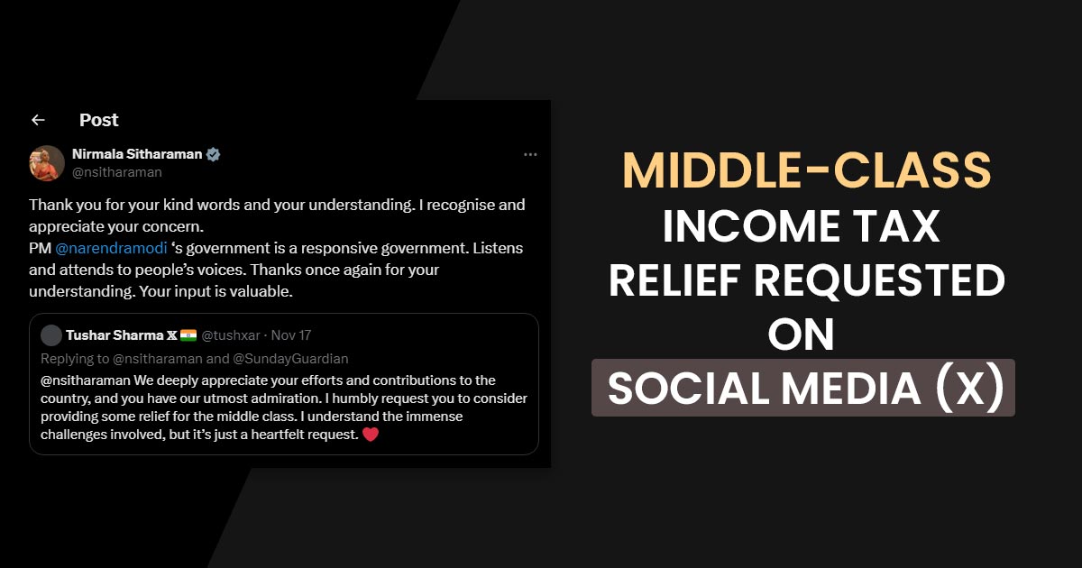 Middle-Class Income Tax Relief Requested on Social Media (X)