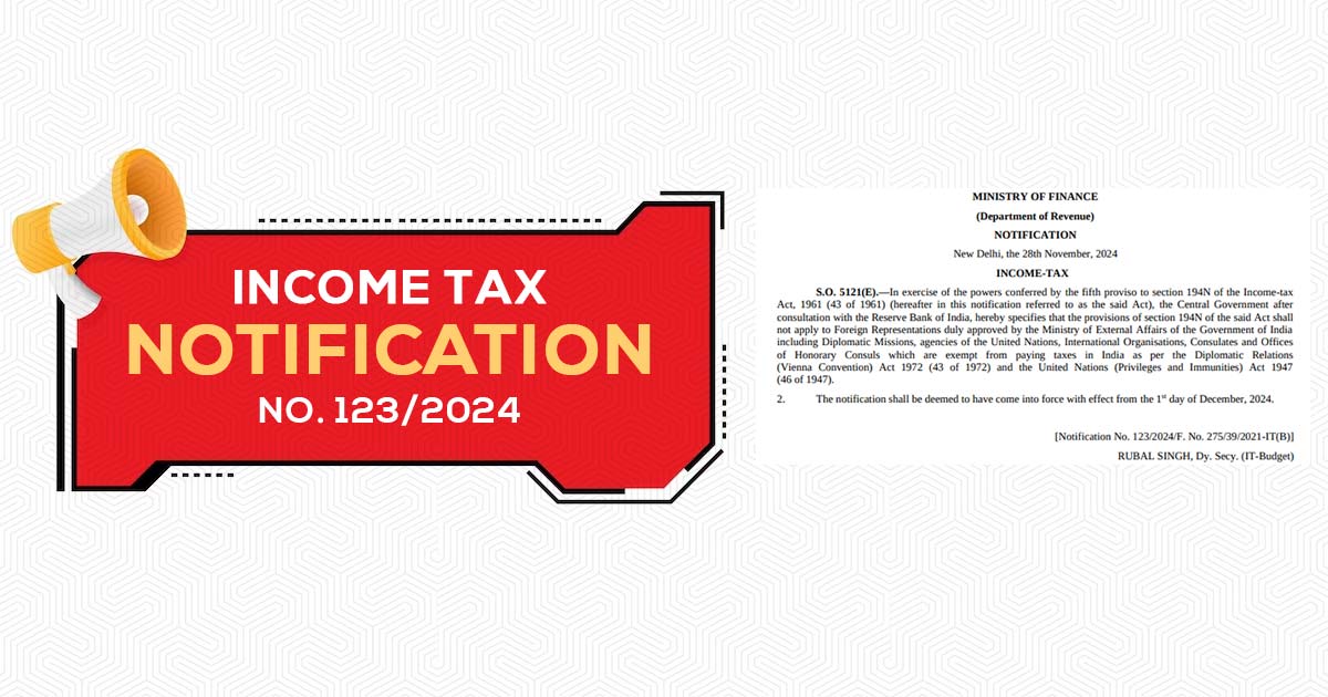 Income Tax Notification No. 123/2024