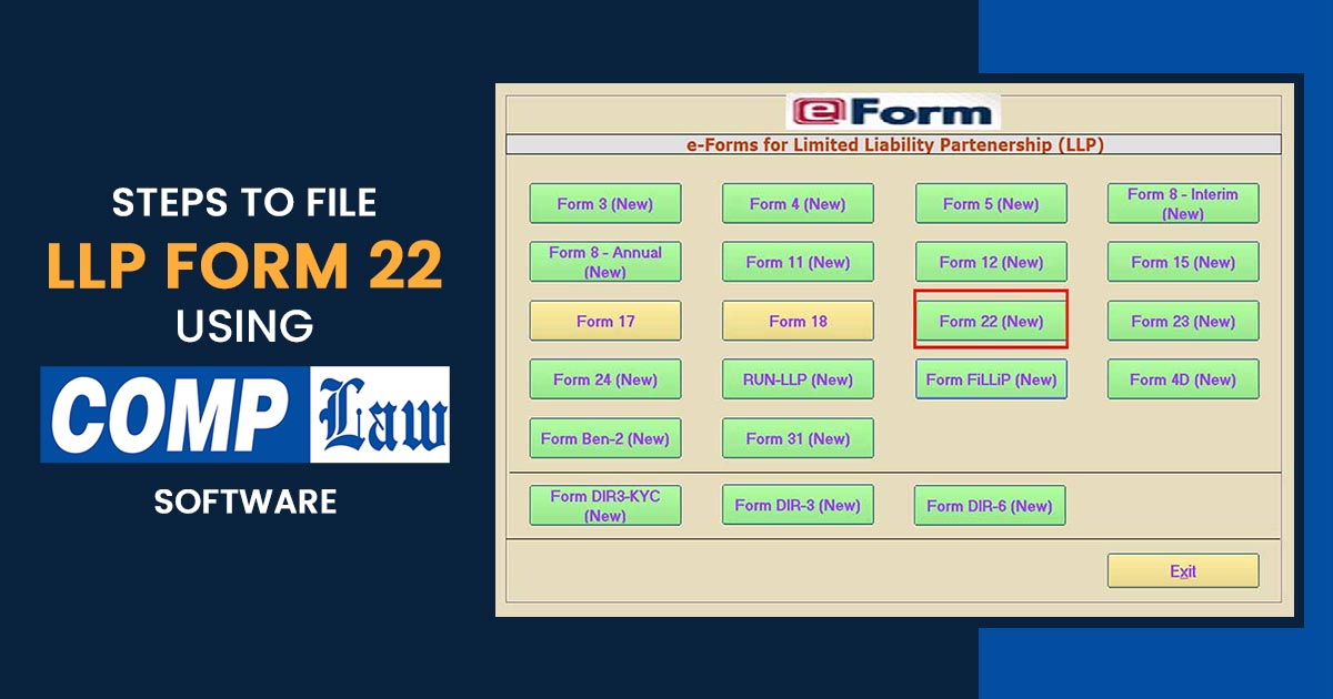 Steps to File LLP Form 22 Using Gen Complaw Software