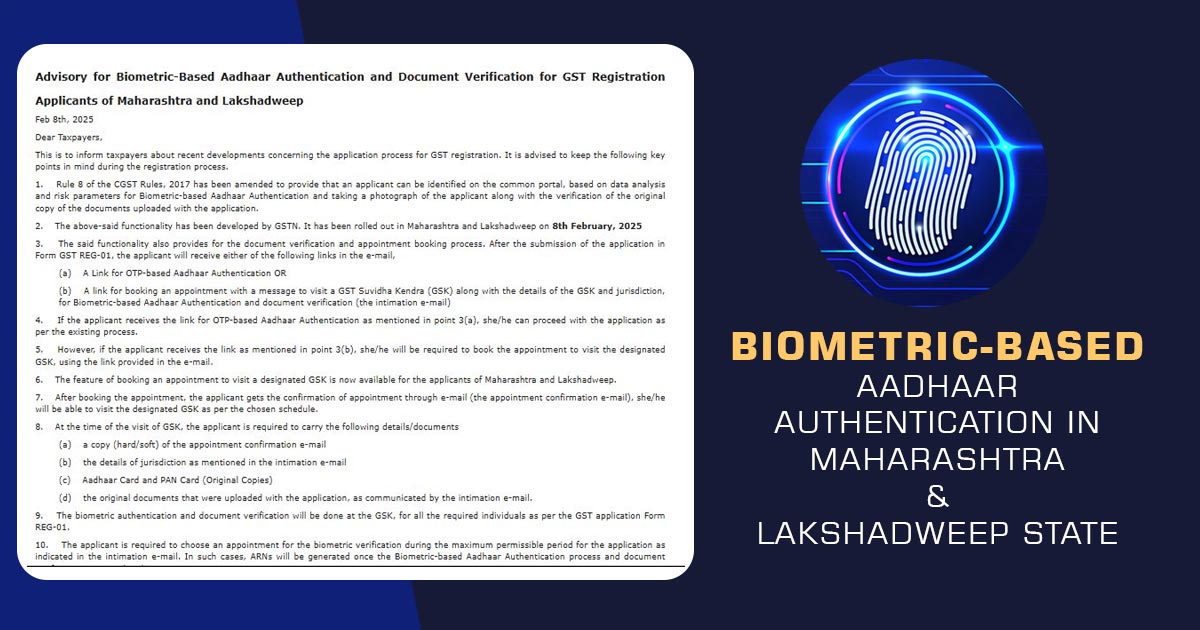 Biometric-based Aadhaar Authentication in Maharashtra & Lakshadweep State