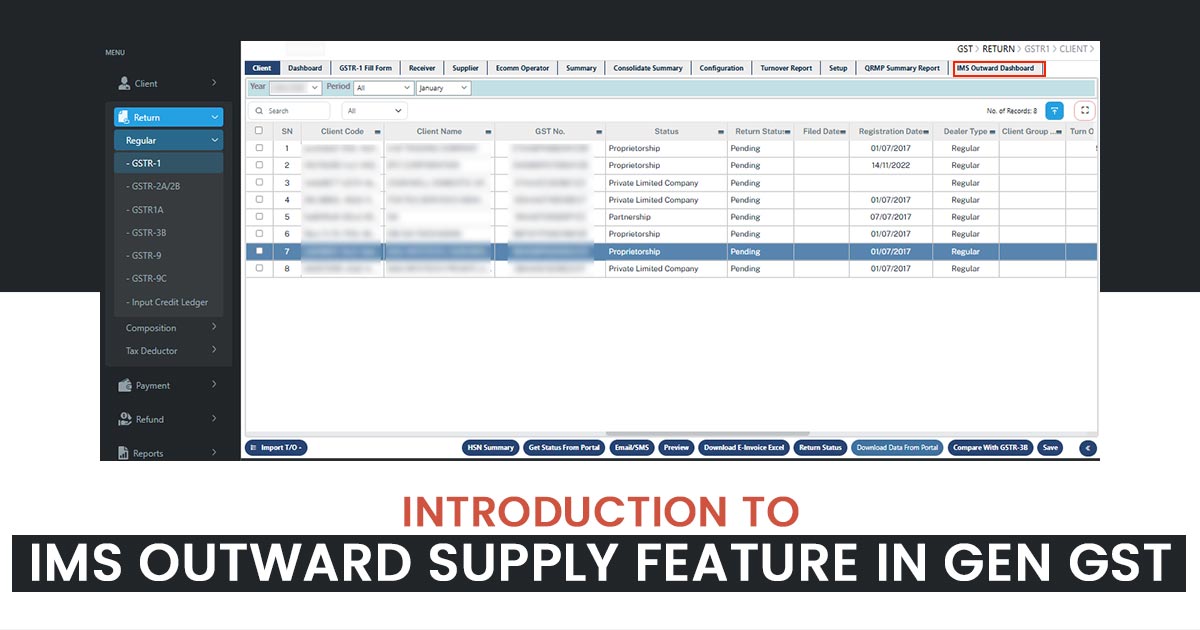 Introduction to IMS Outward Supply Feature in Gen GST