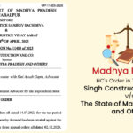 Madhya Pradesh HC's Order in The Case of Singh Construction and Co. vs The State of Madhya Pradesh and Others