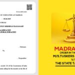 Madras HC's Order in The Case of M/s.Tuskers Associates vs The State Tax Officer