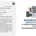Madras HC's Order in the Case of D. Hamsa Sundaramoorthy vs. The Managing Director, TNHB