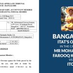 Bangalore ITAT's Order In the Case of Mr Mohammed Farooq Kanana vs ITO
