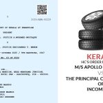 Kerala HC's Order In Case of M/s Apollo Tyres Ltd. vs The Principal Commissioner of Income Tax