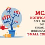 MCA Notification G.S.R. 880(E) on Financial Thresholds for ‘Small Company'