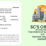 SC's Order in the Case of The State of Karnataka vs. Taghar Vasudeva Ambrish