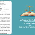 Calcutta HC's Order In the Case of Sk. Amir Chand vs The State of West Bengal