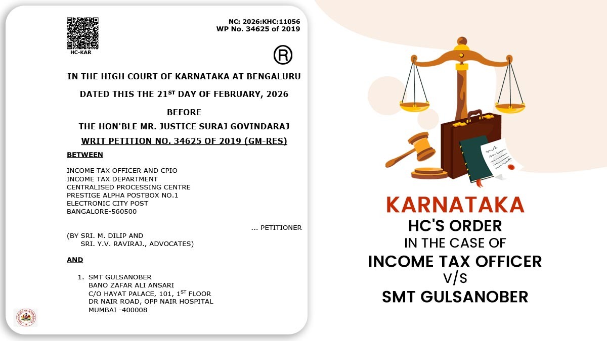 Karnataka HC's Order in The Case of Income Tax Officer vs. SMT Gulsanober