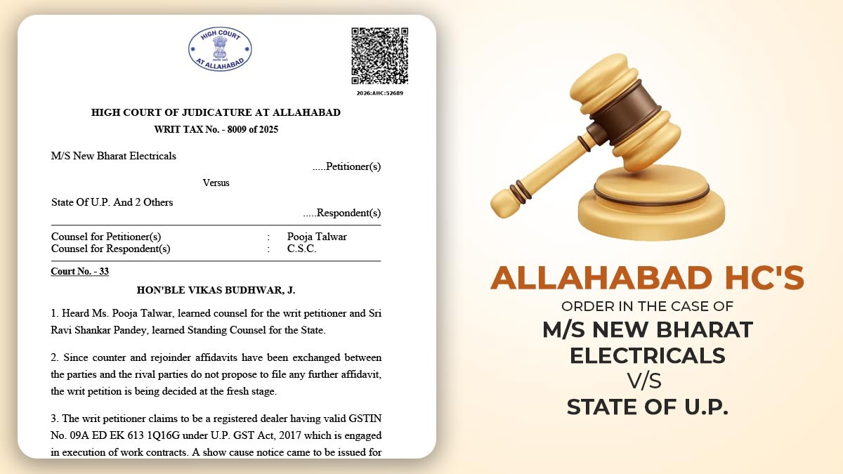 Allahabad HC's Order in the Case of M/S New Bharat Electricals vs. State Of U.P.