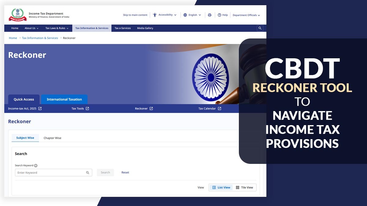 CBDT Reckoner Tool to Navigate Income Tax Provisions