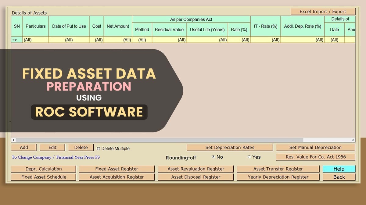 Fixed Asset Data Preparation Using ROC Software