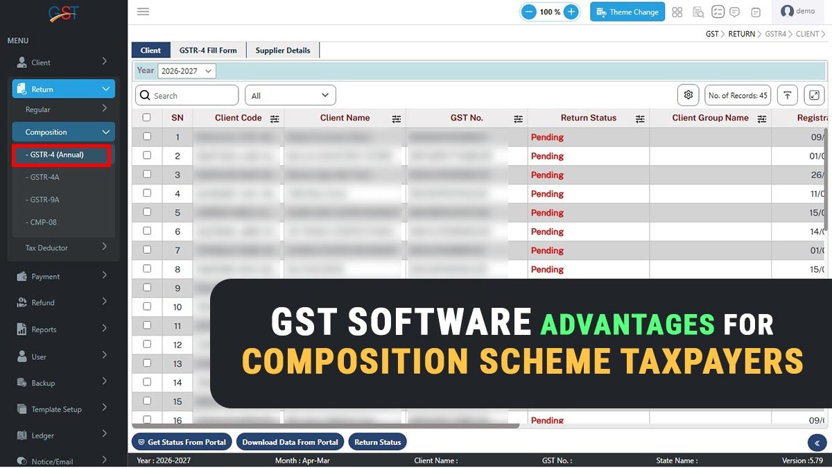 GST Software Advantages for Composition Scheme Taxpayers