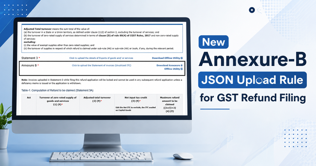 New Annexure-B JSON Upload Rule for GST Refund Filing