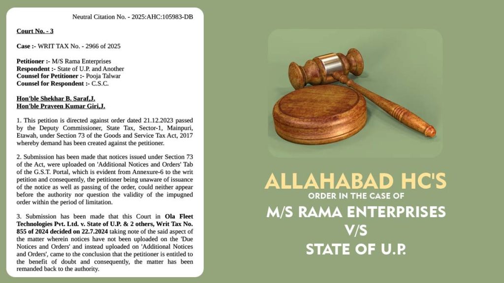 Allahabad HC's Order in The Case of M/S Rama Enterprises vs. State of U.P.