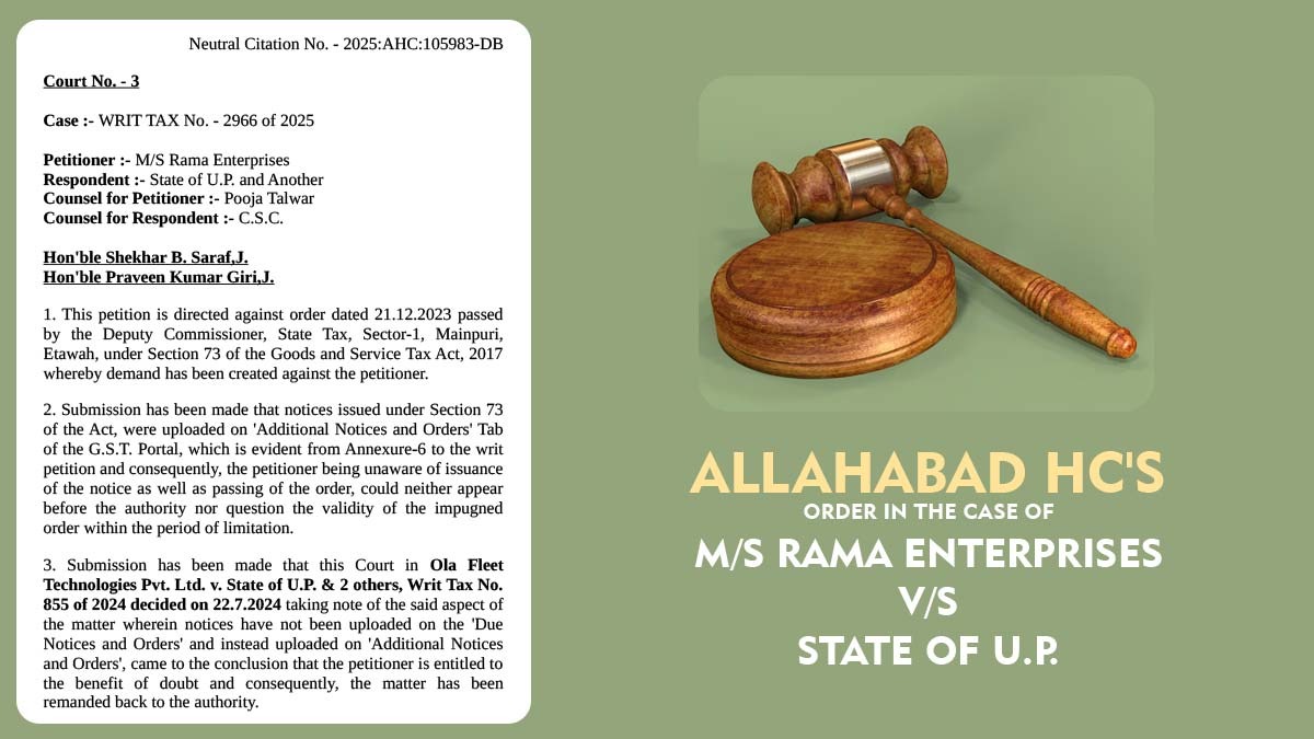 Allahabad HC's Order in The Case of M/S Rama Enterprises vs. State of U.P.