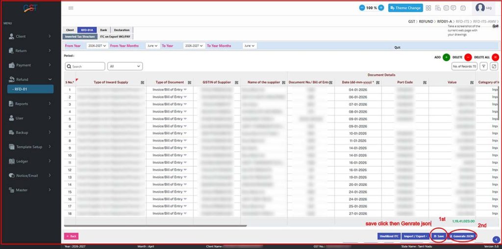 Generate and download the JSON file