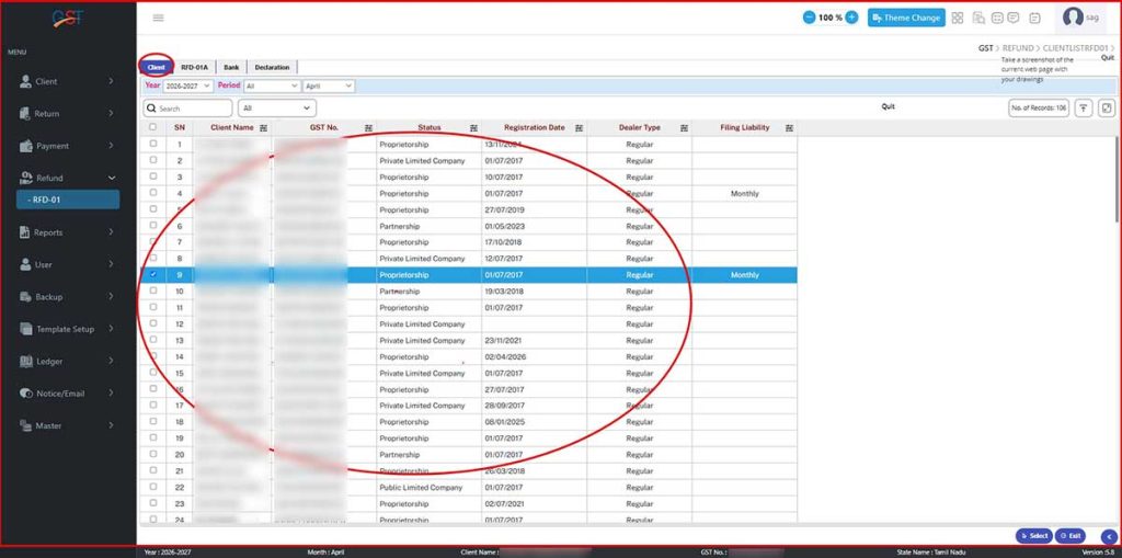 Gen GST Software Client Select