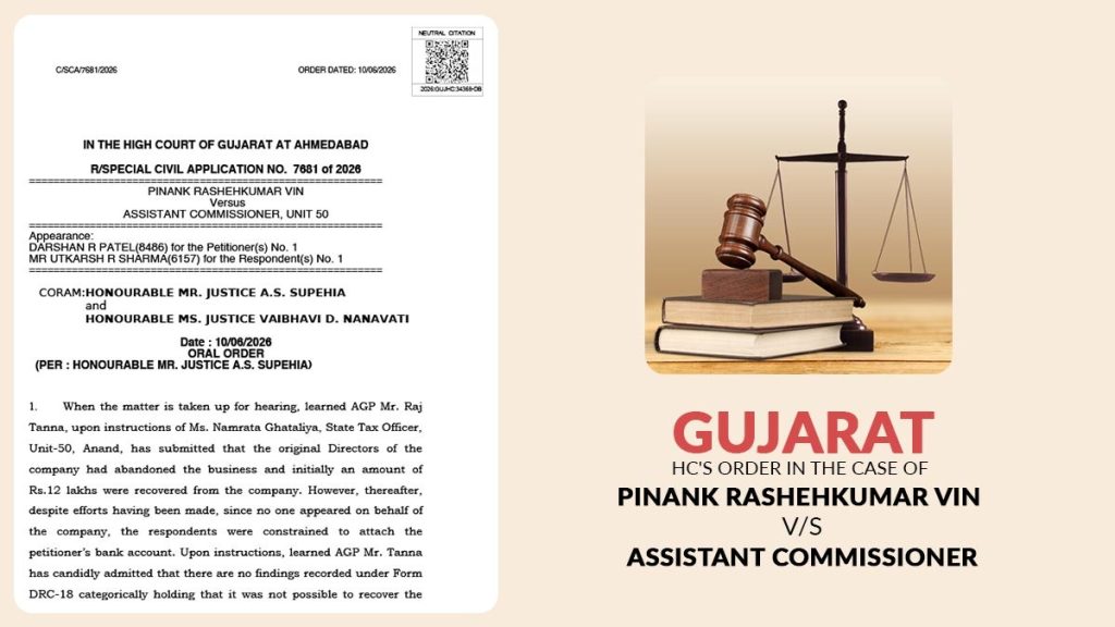 Gujarat HC's Order in The Case of Pinank Rashehkumar Vin Versus Assistant Commissioner