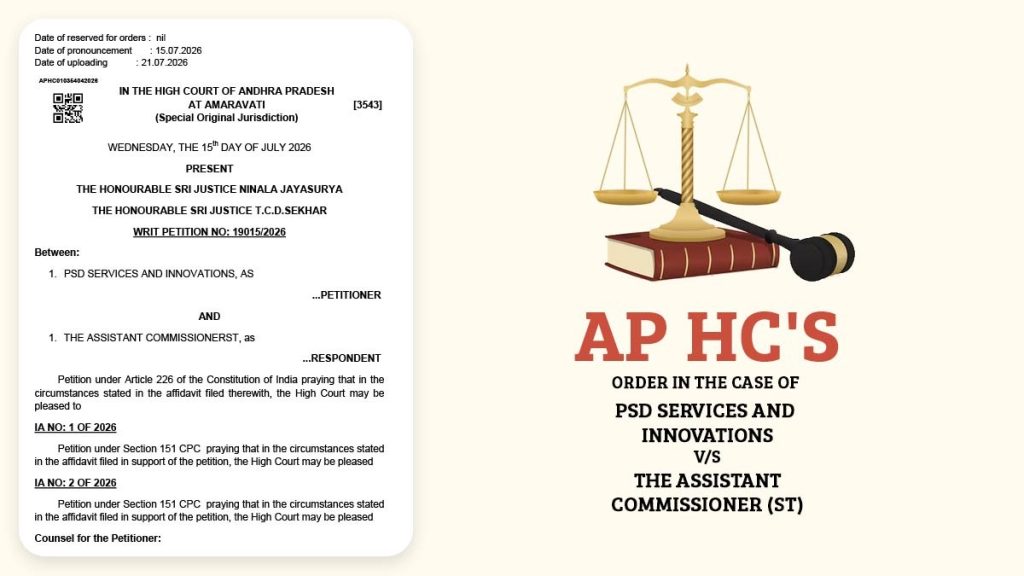 AP HC's Order in The Case of PSD Services and Innovations Vs The Assistant Commissioner st