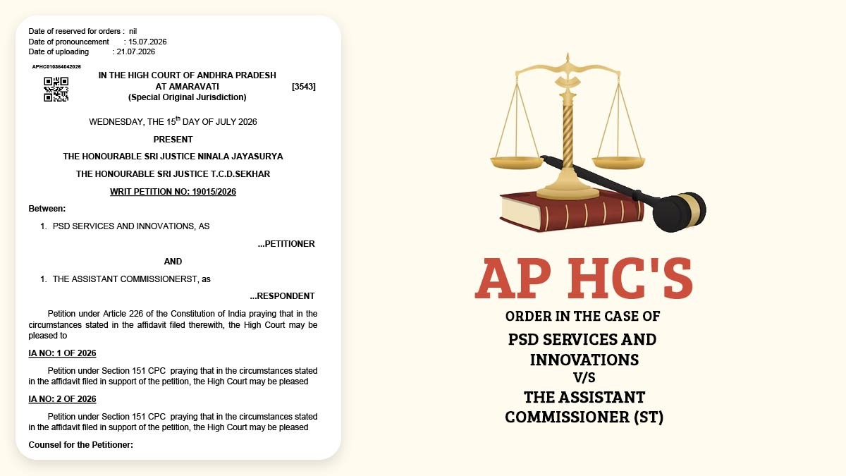 AP HC's Order in The Case of PSD Services and Innovations Vs The Assistant Commissioner st