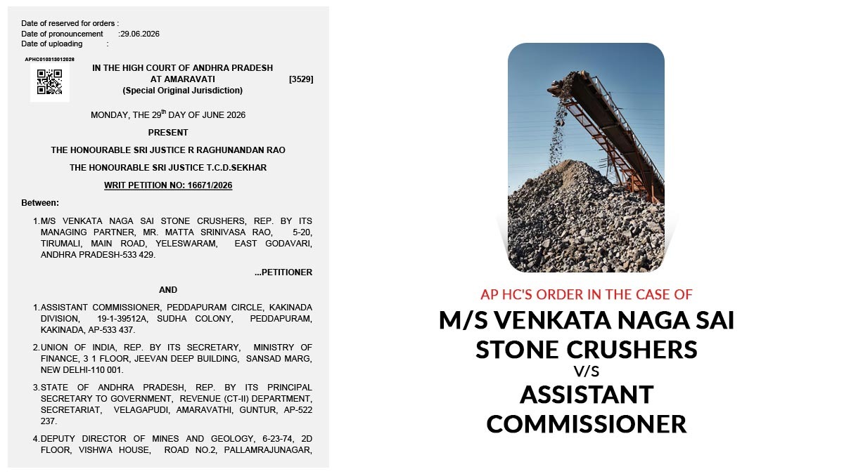 AP HC's Order In the Case of M/s Venkata Naga Sai Stone Crushers Vs Assistant Commissioner